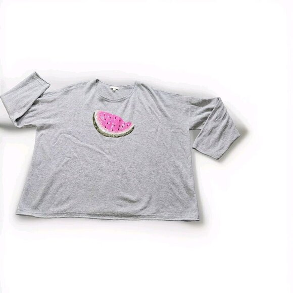 Lisa Todd Sweater Women 2X Gray Roll Neck Cuff Cotton Linen Blend Preppy Boho LS - Picture 9 of 16